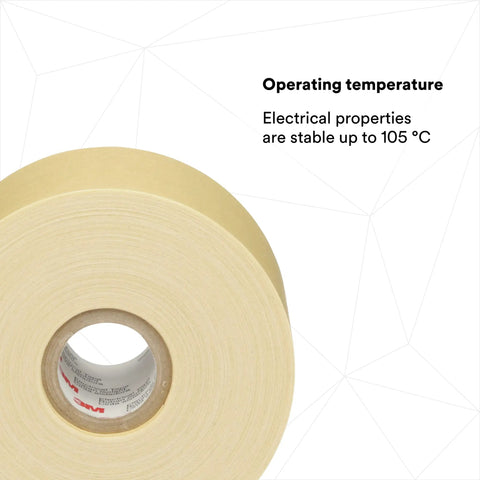 Heavy Duty Varnished Cambric Tape 2520 For Electrical Insulation 2 Inch Wide By 36 Yards Yellow 1 Roll Strong Dielectric Strength Heat Safe To 105 C Abrasion And Puncture Resistant Non Corrosive Adhesive Longlasting roll with operating temperature details