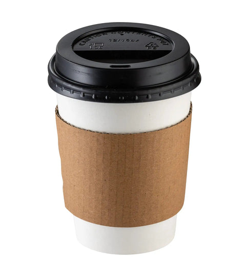 12 Oz Disposable Coffee Cups With Lids And Heat Resistant Sleeves, 100 Sets For Grab And Go Coffee, Travel And Office Use