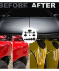 Before and after effects of Diy Car Dent Repair Kit With Slide Hammer And Glue Puller, Paintless Dent Removal Tools in use.