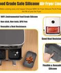 Must Have Reusable Silicone Air Fryer Liners For Dual Zone Baskets 6Qt To 8Qt Fits DZ201 DZ090 SL201 And Dual Ninja Foodi Models shown