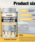 Car Headliner Repair Glue With Brush Flexible Adhesive For Fabric Foam Vinyl Leather Interior Quick Drying Multi Surface Auto Roof Liner Adhesive For Saggy Headliners, 150ml bottle