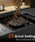 Total Game Changer Automatic Espresso Machine With Built In Grinder 20 Bar Coffee Maker showing coffee beans falling into grinder.