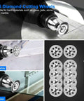 Auxiren 44-piece cutting wheel kit for Dremel rotary tools; diamond and resin discs with mandrel shown