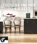 Badass Eighty Three Inch Waterproof Faux Marble Kitchen Cart With Integrated Power Hub Dual Side Rolling Drawers Ultimate Weekend Coffee Corner And Modern Dining Island Ready To Rock In Sharp Black showcasing sleek design and rose gold handles.