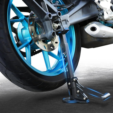 Portable Motorcycle Wheel Stand Front And Rear Stainless Steel Fifth Generation Upgrade For Most Motorcycles And Dirt Bikes Lets You Lift And Stabilize Wheels Grab And Go For Quick Repairs And Outdoor Washes installed on rear wheel