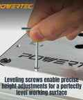 Rock Solid Aluminum Router Table Insert Plate With Smooth Reducer Rings And Quick Leveling Screws Plus Guide Pin for height adjustments.