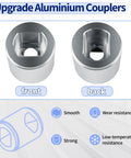Front and back view of Aluminum Screw Drive Coupler 30257T for Garage Door Opener Replacement connects motor to screw drive rail.