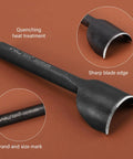 Close-up of a 30mm half-round punch from Six Piece Half Round Leather Punch Set For Wallets Belts And Bags Includes 10mm 20mm 30mm 40mm 50mm Hole Sizes Black Carbon Steel Leather Craft Tools Built To Last Heavy Duty Pro Grade Dope Kit