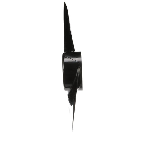 Side view of Beefed Up 2 Blade Power Prop For Trolling Motors 3 Inch Hub Weedless Design With Shallow Water Option in black finish.