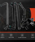 BMW Direct Fit Crankcase Vent Valve Breather Hose Kit PCV With Ventilation Separator Premium 5 Piece Set displayed on black background