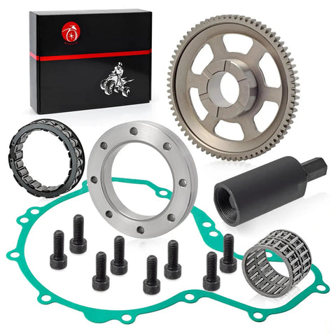 Flywheel Puller And Starter Clutch Kit With 72T One Way Bearing Idler Gear And Gasket For Polaris Predator And Outlaw 500 2003 To 2007