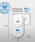 Carbon Monoxide Detector With Plug In Power And Battery Backup, Easy Read Backlit Digital Display, 85 dB Alarm For Quick Evacuation