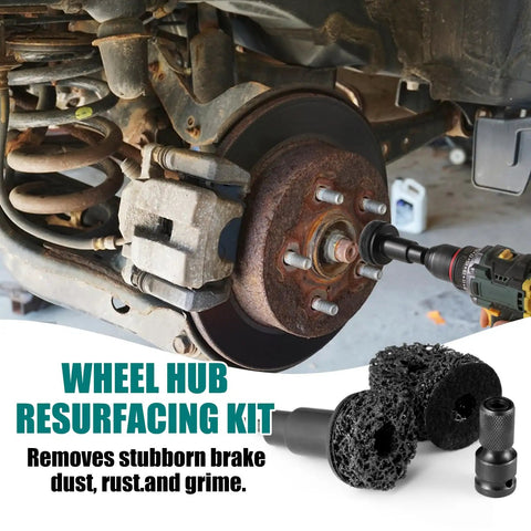 All In One Wheel Hub Cleaning Kit With Resurfacing Pads And Stud Cleaner, includes tools for rust removal and surface restoration
