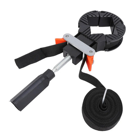 Quick Tension Adjustable Strap Clamp For Pro Level Woodworking And Swifter Picture Frame Assembly Featuring A Heavy Duty 32 Foot Nylon Webbing Strap With Slick Lever Action And No Fuss Rotation Handles