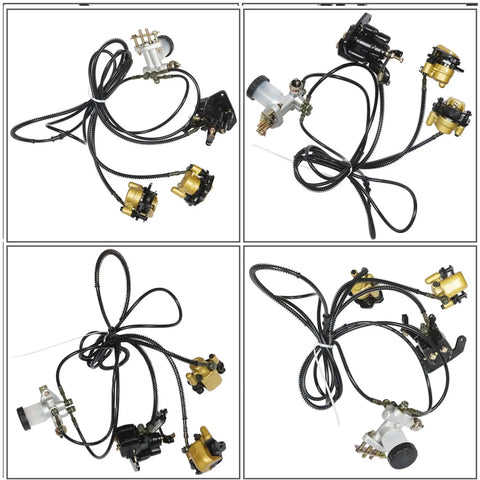 Replacement 150cc Go Kart Brake Kit Complete Set For Kandi Hammerhead TrailMaster And Other 150cc Karts Including Master Cylinder Hose Caliper Pad Easy Install overview.
