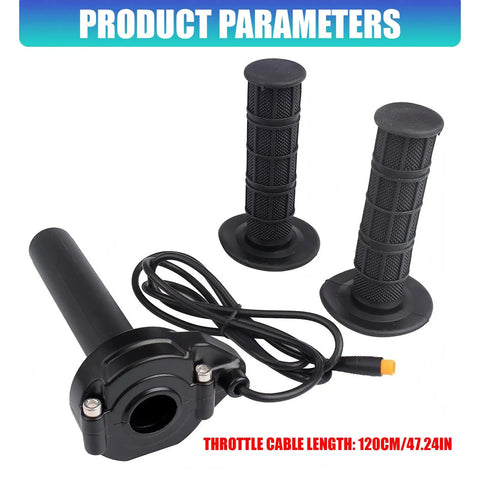 Top Notch Ebike Full Twist Throttle Grip Set With Knobby Particle Texture For 22 Mm Handlebars Perfect Upkeep Ride And Fast Electric Bike Swapping, 120cm cable