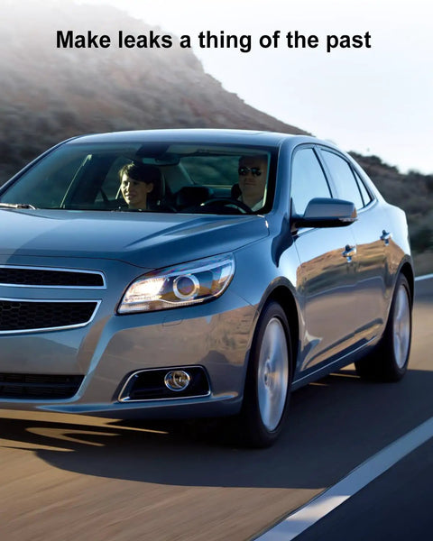Car driving on road promoting Leak Stop Seal Kit for TH400 TH375 TH475 Turbo 400 Transmission, Speedometer Seal Kit.