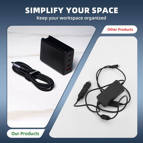 Comparison of GaN 100W Battery Charger For DJI Drones With Four USB C Ports And 1M Cable versus a generic charger