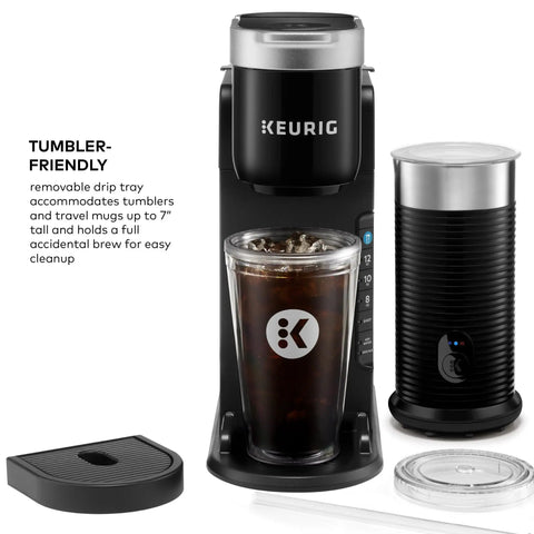 Barista Style Single Serve Coffee Maker With Built In Milk Frother For Hot Or Iced Lattes And Cappuccinos, Black