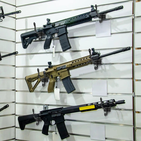 Gun Rack Wall Mount Kit With 12 Vinyl Coated Steel Hooks For Slatwall Pegboard And Gridwall Rifle And Shotgun Hangers