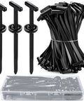 100pc Tough As Nylon Auto Body Clips Grippy Push Rivet Retainers For Car Fender Bumper Splash Shield Fastener in black nylon with storage box.