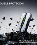 Pocket Gram Scale 200G 0.01G Precision With 6 Units G/Oz/Ozt/Dwt/Ct/Gn, rugged double shell design on rocky background