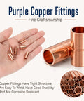 Premium Quarter Inch Straight Copper Pipe Fittings And Heavy Duty Couplings For Reliable Plumbing Repairs And Home Diy Projects Kickass Tubing Connectors displayed in a hand with various connectors.