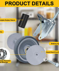 Heavy Duty Expanding Stem Casters Set Of 4 With Locking Brakes For Wire Shelving And Tables, showing parts and features