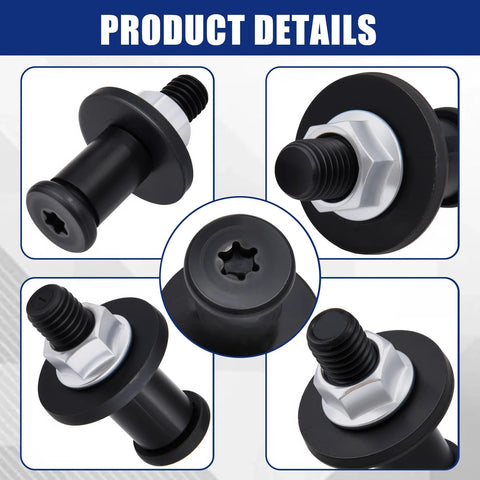 2-pack tailgate striker bolts with nuts, black with silver nuts, for Chevrolet Avalanche and GMC Sierra.