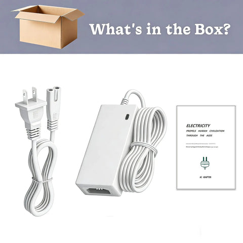 24V Power Cord For Cricut Explore 3 And 4 Replacement Power Supply Adapter Cable Charger with booklet and packaging included.