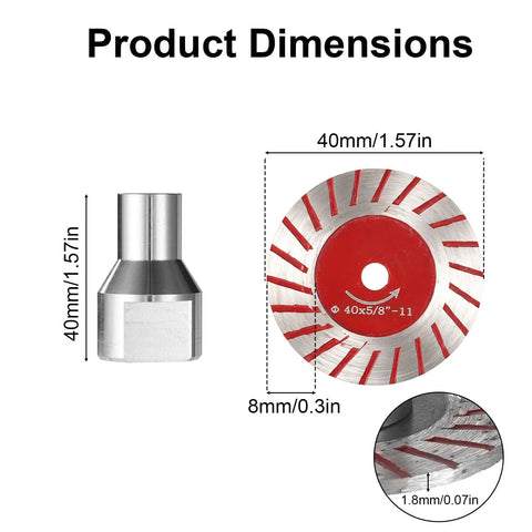 40mm Diamond Saw Blades And Sanding Disc Kit For Stone Tile Granite Marble Ceramic PVC Engraving Cutting Cutter Set size chart with flange