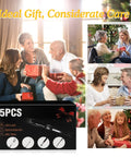 Families exchanging gifts with 360 Degree Flexible Magnetic Flashlight And Telescoping Magnetic Pickup Tool Kit box visible.