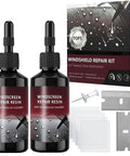 Windshield Crack Repair Kit For All Crack Types, No Fuss Five Minute Quick Fix With Nano Glass Repair Liquid, Two Bottles Included