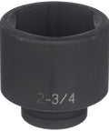 1-In Drive 2-3/4-In Standard Socket, 6-Point Chrome Socket for Auto Repairs, Deep Bolt Clearance, Fits Most 1-In Drive Ratchets