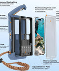 Fully Submersible Diving Phone Case With Full Touchscreen Access Dope Waterproof IPX8 in exploded view with phone inside