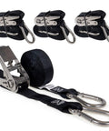 Beefy Stainless Steel Ratchet Straps With Carabiner Hooks 1 Inch By 10 Feet 4 Pack 500 Lbs Working Load Marine Grade Tie Downs