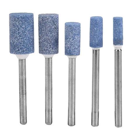 Set of five polishing stone heads from the 100 Piece Workhorse Polishing Stone Head Set For Grinder Burr Bits With 3mm Shank