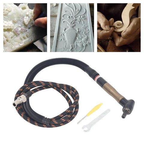 Heavy Duty Air Die Grinder Kit Delivering Badass 23500 Rpm Performance Inside A Slim Pencil Body Pneumatic Rotary Tool with hose and accessories.