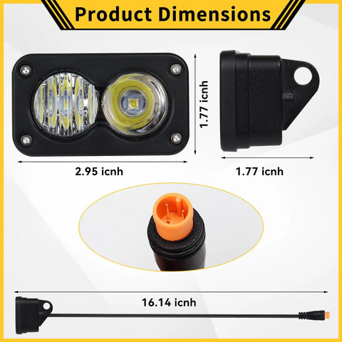Ultra Bright Ebike Front Light With 3 Pin Plug And Play No Wire Cutting Connection For Ridstar Q20 And Q20 Pro, Easy Install LED Headlight Bar, Weatherproof Bike Front Lamp For Commuter And Adventure Rides