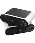 Bulletproof Solar Security Camera Kit 2K Wireless Outdoor Surveillance showing two stacked cameras with solar panel and sleek design.