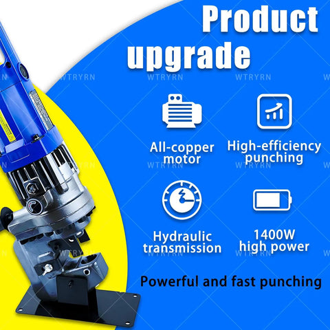 Heavy Duty Electric Hydraulic Punch Press Tool For Angle Steel And Metal Sheets Featuring A Lightning Fast 1400 Watt Motor Compact Build And Ergonomic Grip That Takes Zero Sweat Ripping Through Tough Shop Projects Daily