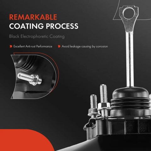 Heavy Duty Vacuum Brake Booster With Integrated Sensor For Cadillac And Chevy Models showing black electrophoretic coating and bolt details