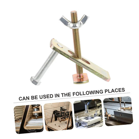 Heavy Duty CNC Router Clamps Kit Two Sets Engraving Machine Hold Down Clamps for CNC Workholding Rugged Steel Press Plates
