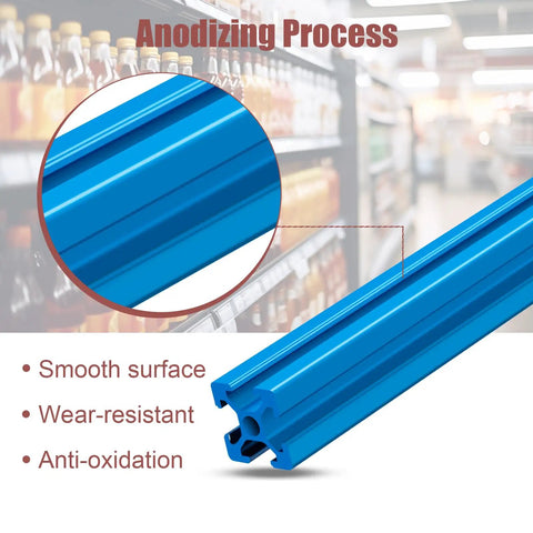 Premium Blue 2020 T Slot Aluminum Extrusion Profiles 48 Inch Long with anodized finish for durability and smooth use.