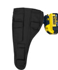 AIMS Large Drill Holster for Right Handed Pros Handcrafted in the USA From 1000D Cordura Nylon holding a yellow 12V drill