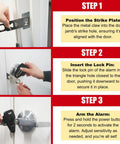 Instructions for installing Portable Door Lock With Alarm 130dB Vibration Siren For Travel Hotels Apartments And Home Safety 2In1 Lock And Alarm Adjustable Sensitivity Keeps Women And Kids Safe