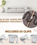 No Sweat Upholstery Spring Repair Kit For Couch Sofa Furniture Includes Sweet Twenty Four By Six Inch Spring Cover Pad Forty Foot Nine Gauge Paper Wrapped Wire And Eighty Clips For Quick Chair Rehab Fix with 80 clips and installation view.