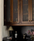 Antique Brass Cabinet Knobs Set For Vintage Look Cabinets And Drawers Zinc Alloy Hardware Handles on dark wood cupboards