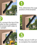 Installation steps for Beefy Heavy Duty 45 Degree Angle Bracket Set For Pergolas And Wood Beams, visual guide, 3 panels