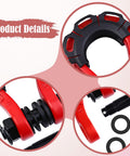 Close-up of Two Piece D Ring Shackle Set Heavy Duty Universal Truck Off Road Accessories For Trailers And Vehicles Premium Towing Hardware In Red with bolts and washers visible